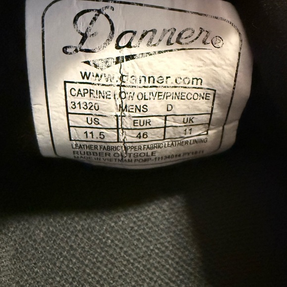 Danner Caprine Low All Day Hiker Sneaker Size 11.5 Olive - Picture 7 of 7